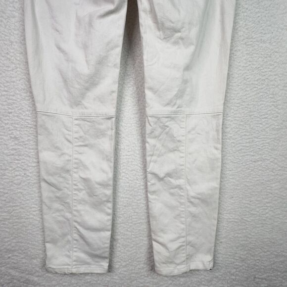 Karen Millen Biker Moto Jeans 12 (35x29) White Slim Zip Pockets Seam‎ Detailing - Picture 12 of 13